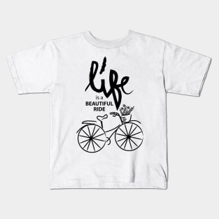 Life is a journey enjoy the ride. Motivational quote. Kids T-Shirt